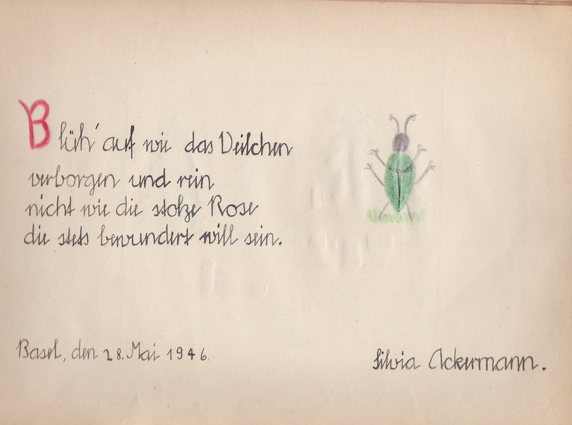 Archiv-Bild „Eintrag in ein Poesiealbum“