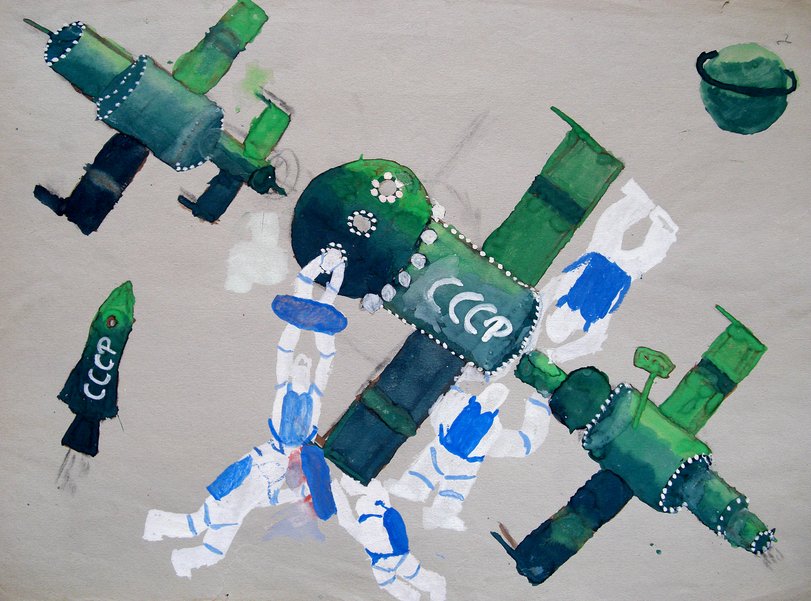 Archiv-Bild „Sowjetische Kosmonauten im Weltall“