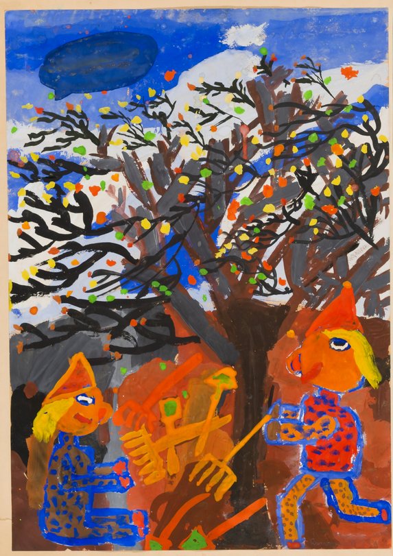 Archiv-Bild „Im Herbst beim Laubharken“