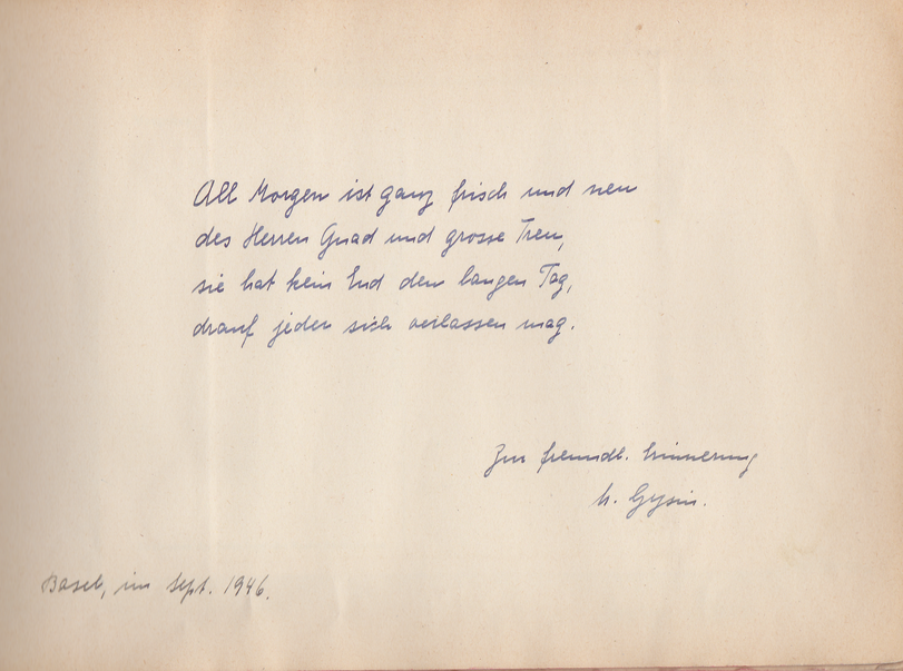 Archiv-Bild „Eintrag in ein Poesiealbum“