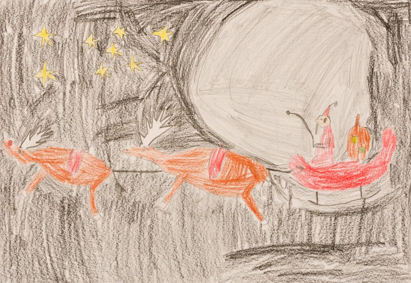 Archiv-Bild „Weihnachtsmann im Schlitten“