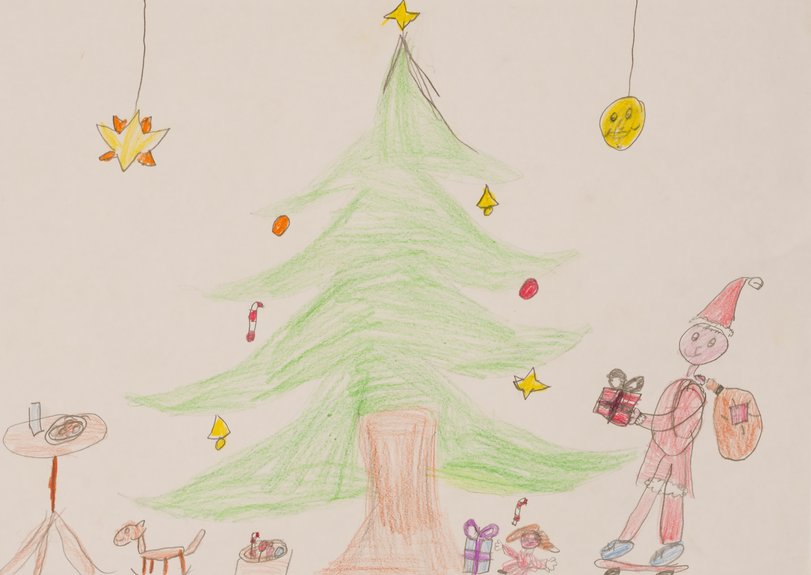 Archiv-Bild „Weihnachtsmann bringt Geschenke“