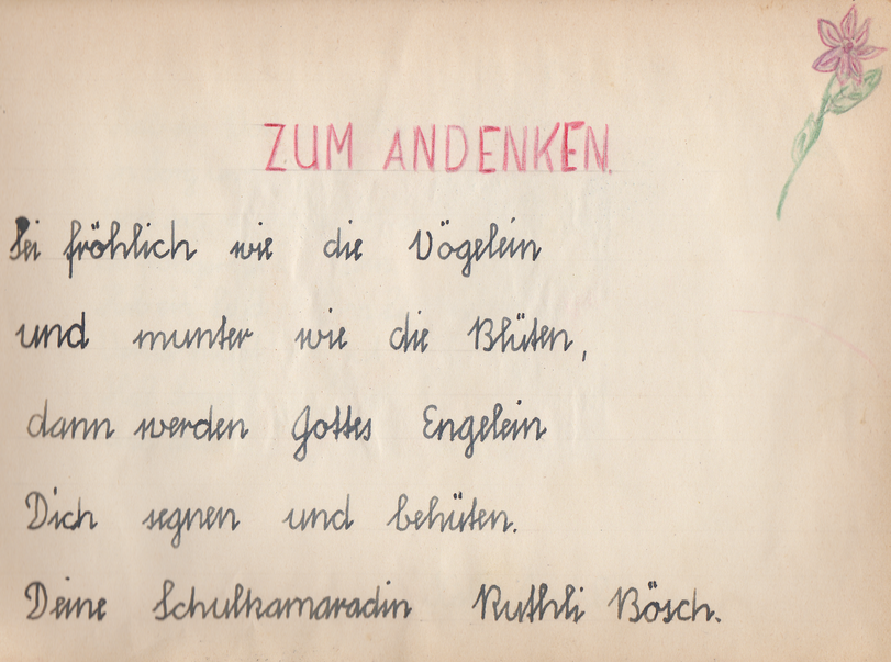 Archiv-Bild „Eintrag in ein Poesiealbum“