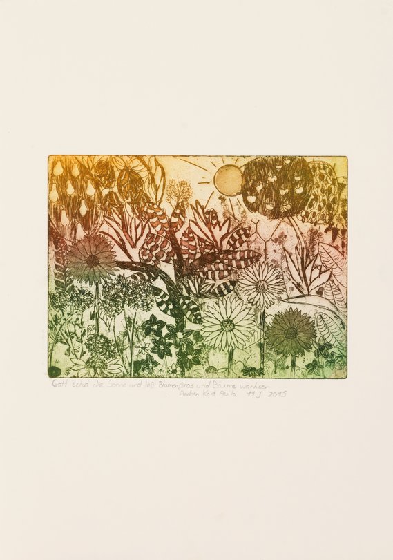 Archiv-Bild „Gott schuf die Sonne und ließ Blumen, Gras und Bäume wachsen“