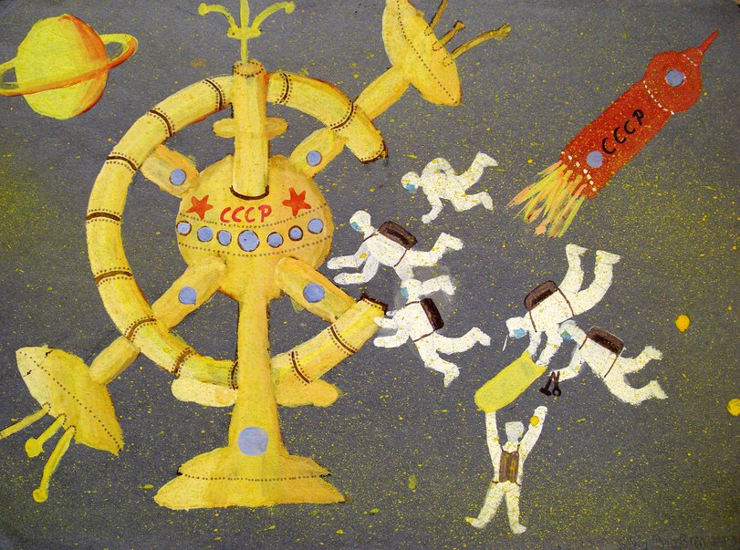 Archiv-Bild „Sowjetische Kosmonauten im Weltall“