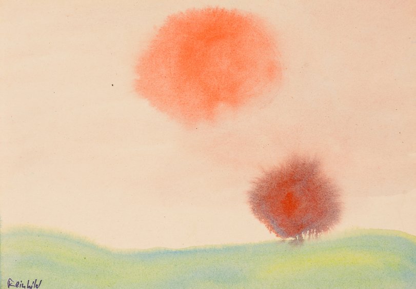 Archiv-Bild „Farbstudie, Landschaft, Baum, Sonne“