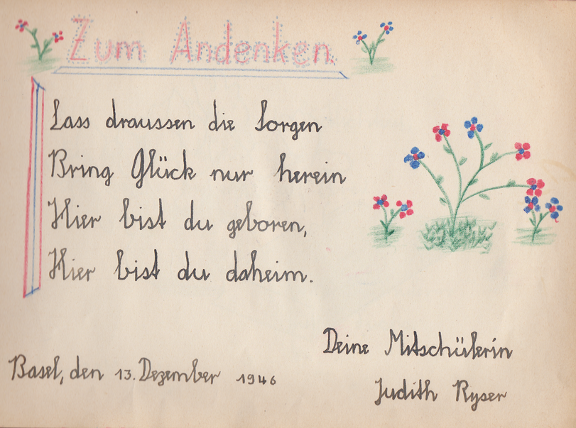 Archiv-Bild „Eintrag in ein Poesiealbum“