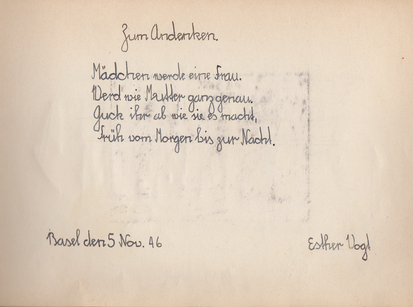 Archiv-Bild „Eintrag in ein Poesiealbum“