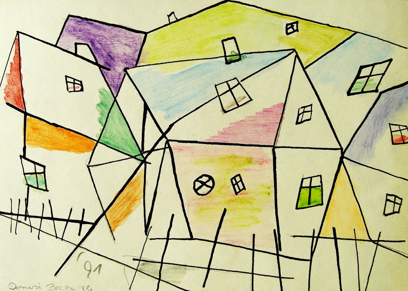 Archiv-Bild „Landschaft mit Häusern“