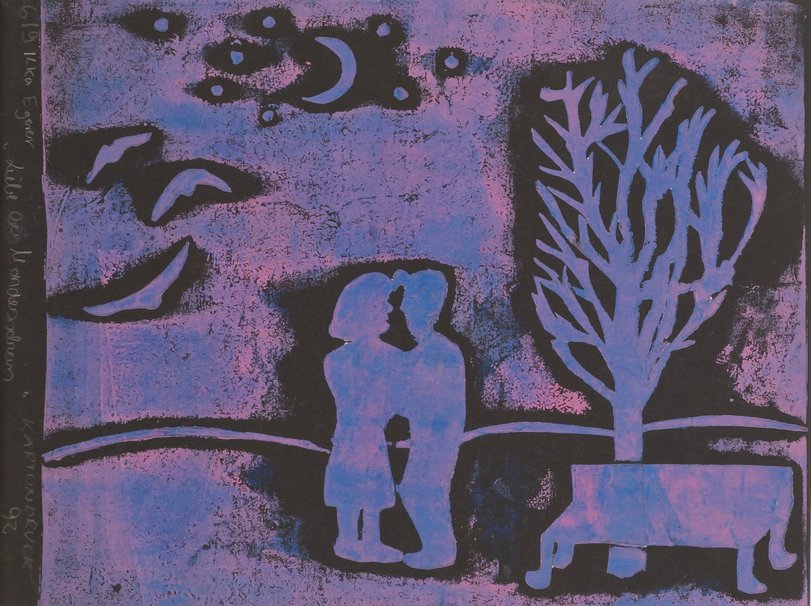 Archiv-Bild „Liebe bei Mondenschein (Paar im Park)“