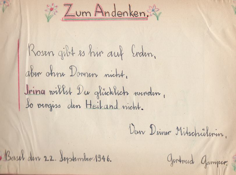 Archiv-Bild „Eintrag in ein Poesiealbum“