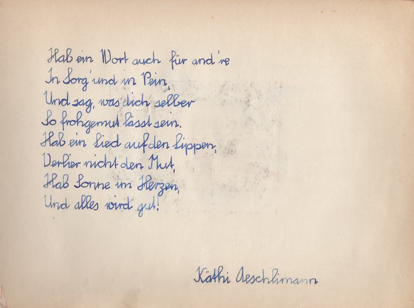 Archiv-Bild „Eintrag in ein Poesiealbum“