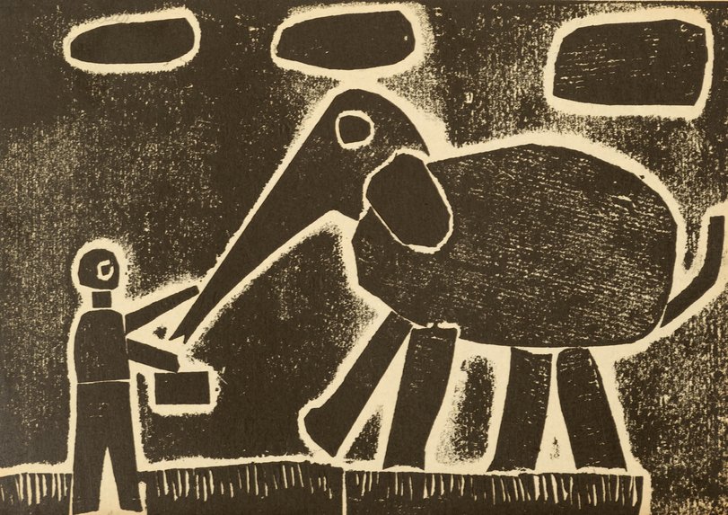 Archiv-Bild „Elefant wird gefüttert“