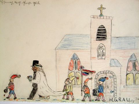 Archiv-Bild „Brautpaar mit Zwergen“