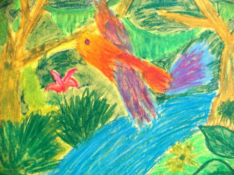 Archiv-Bild „Kolibri auf dem Flug zum Himmel“