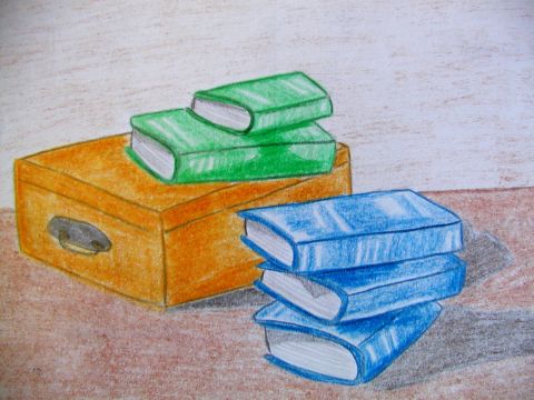 Archiv-Bild „Bücherkiste als Glückwunschkarte“