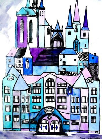 Archiv-Bild „Gutenberggymnasium vor dem Dom“