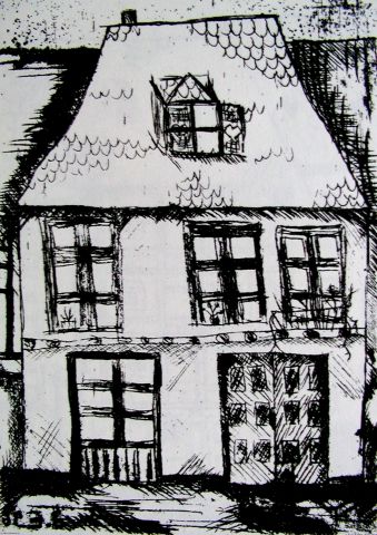 Archiv-Bild „Gutenberg-Gymnasium, Grafikmappe: Häuser im Andreasviertel“