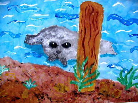 Archiv-Bild „Robbe im Meer“