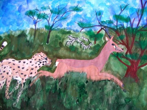 Archiv-Bild „Wilde Jagd durch die Savanne“