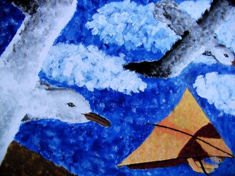 Archiv-Bild „Möven und Paraglider“