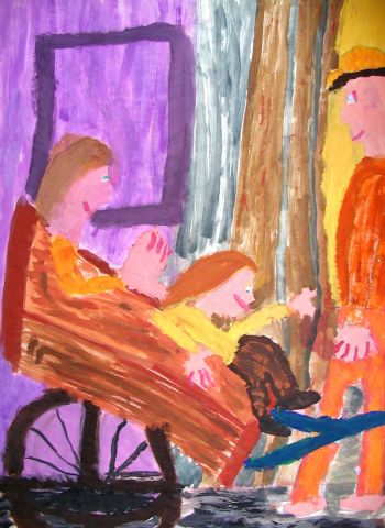 Archiv-Bild „Kinder im Anhänger“