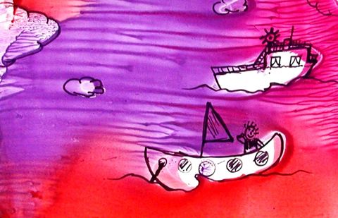 Archiv-Bild „Zwei Segelschiffe auf dem Meer“