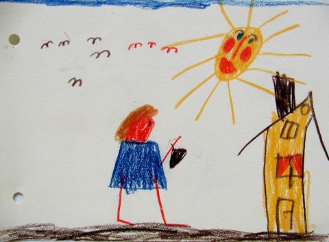 Archiv-Bild „Mensch mit Sonne und Haus“