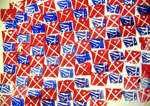 Archiv-Bild „Teppich in Rot und Blau“