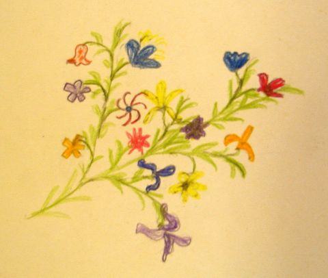 Archiv-Bild „Zweig mit verschiedenen Blüten“