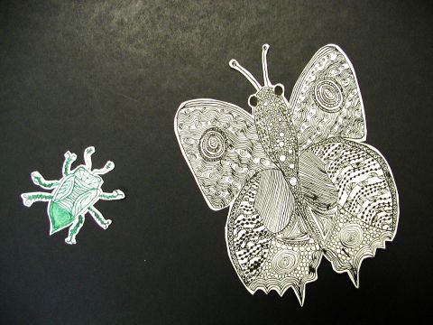 Archiv-Bild „Käfer und Schmetterling“