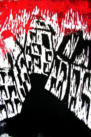 Archiv-Bild „Häuser mit rotem Himmel“