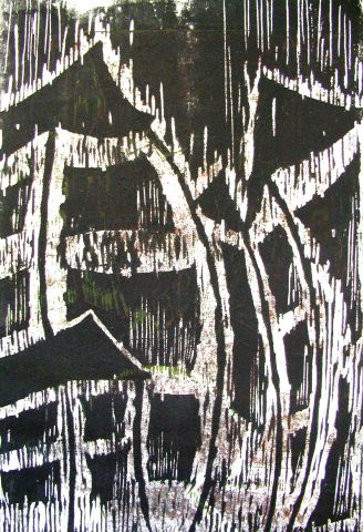 Archiv-Bild „Häuser in Schwarz, Braun und Grün“