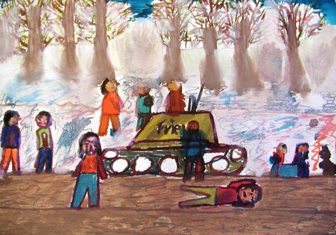 Archiv-Bild „Zyklus zu Bertolt Brecht : Der Kinderkreuzzug, Der Lehrer am Tank 4“