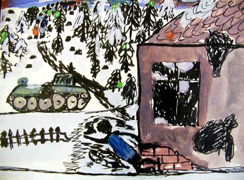 Archiv-Bild „Zyklus zu Bertolt Brecht : Der Kinderkreuzzug, Der Lehrer am Tank 5“