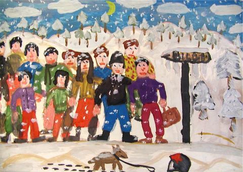 Archiv-Bild „Zyklus zu Bertolt Brecht : Der Kinderkreuzzug, Am umgedrehten Wegweiser 2“