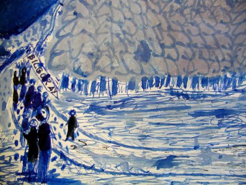 Archiv-Bild „Zyklus zu Bertolt Brecht : Der Kinderkreuzzug, Am umgedrehten Wegweiser 5“