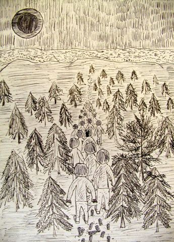 Archiv-Bild „Zyklus zu Bertolt Brecht : Der Kinderkreuzzug, Kinderzug 1“