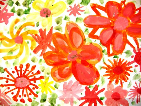 Archiv-Bild „Blumenteppich Rot-Orange“