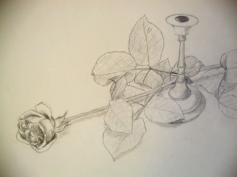 Archiv-Bild „Rose mit Kerzenhalter“