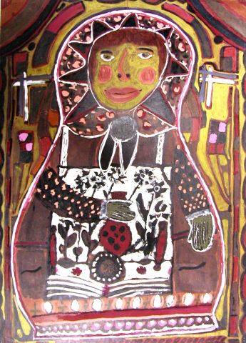 Archiv-Bild „Matrjoschka in Rot-Weiß“