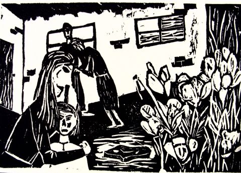 Archiv-Bild „Am Grab des tapferen Vaters“