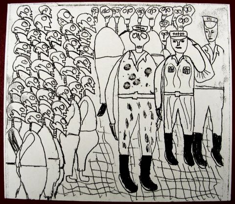 Archiv-Bild „Soldaten und Gerippe“