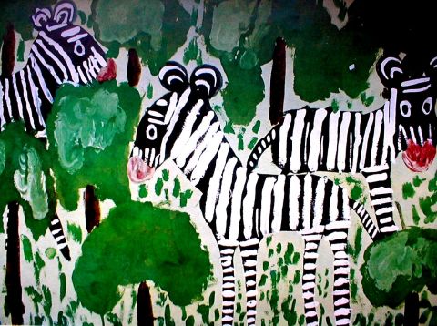 Archiv-Bild „Zyklus: Entlang der Erdölleitung ´Freundschaft´, Blatt 7: Zebras“