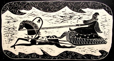 Archiv-Bild „Weihnachtsmann im Schlitten“