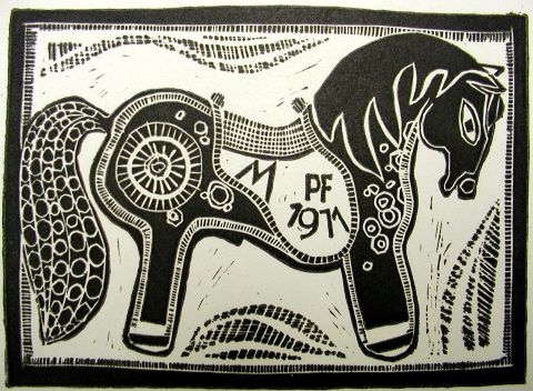 Archiv-Bild „Pferdchen auf der Neujahrskarte“