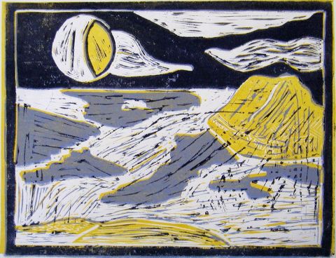 Archiv-Bild „Landschaft mit Mond“