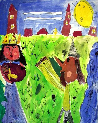 Archiv-Bild „Königin mit Kind und Rumpelstilzchen“