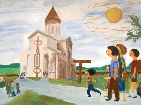 Archiv-Bild „Besuch der Kirche“