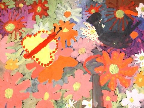 Archiv-Bild „Tiere auf dem Blumenbeet“